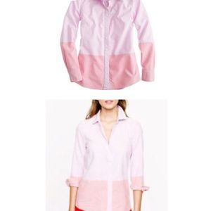 J crew color block button down shirt